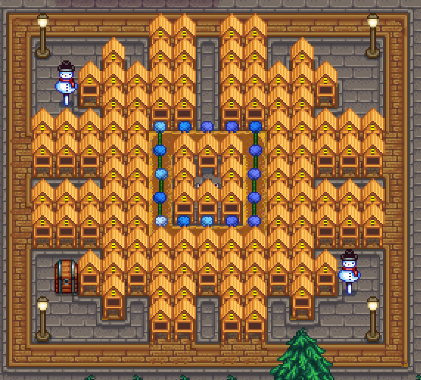 optimal layout for honey in stardew valley