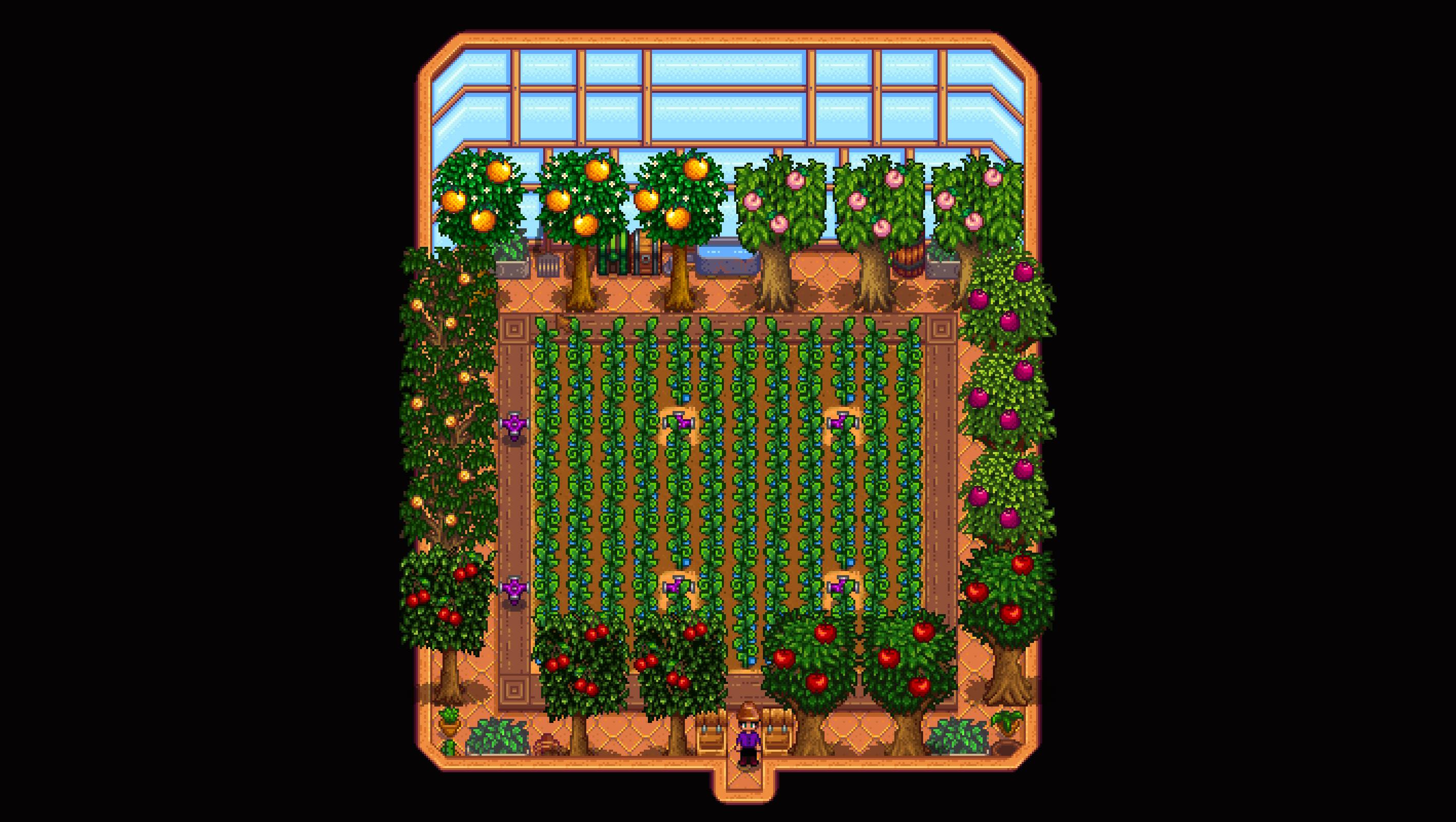 Greenhouse with Fruit Trees